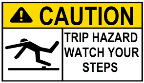 Helps frame reader's state of mind. Illustrates person tripping or falling from unseen object on ground.